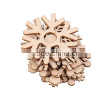 Cheap Price Wooden Crafts Christmas Ornament Wooden Carving Decoration Snowflake