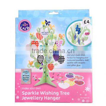 Make your own sparkle wishing tree jewellery hanger for kids craft kit