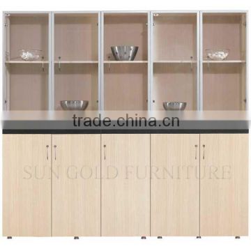 Office wooden file cabinet, wood and glass showcases (SZ-FCB331)
