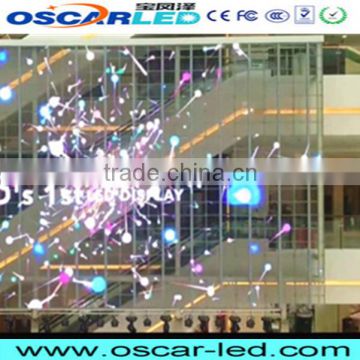 led wall curtain glass screen soft transparent glass led board shopping hall/building curtain advertising led display XR 16H