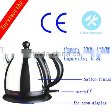 The best 0.8L Mini hotel stainless steel electric kettle