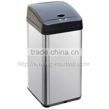 38L Square Touchless Stainless Steel Sensor Waste Bin