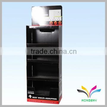 Supermarket equipment from china for the small business printed attractive supermarket cardboard corrugated display shelf