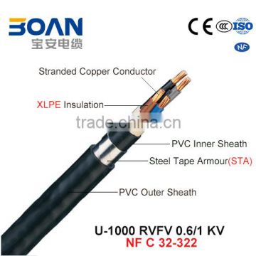 U-1000 Rvfv, 0.6/1 Kv, Cu/XLPE/PVC/Sta/PVC Power Cable (NF C 32-322)