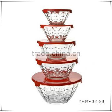 5 sizes new design cheap glass bowl in stock