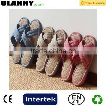 good quality beach game portable colorful straw flip flops