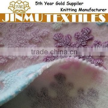 JINMU textiles 100% Polyester Jacquard Coral Fleece Fabric