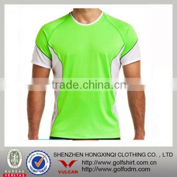 Green white colorblock design Men Sports style Tee shirt