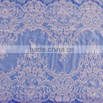 2015 Double Edged Cord French Tulle Lace Textiles Fabric