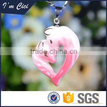 Jingdezhen manufacturer cheap heart ceramic necklace CC-S071