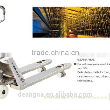 Stainless steel 304# Hand pallet truck for corrosion resistant application