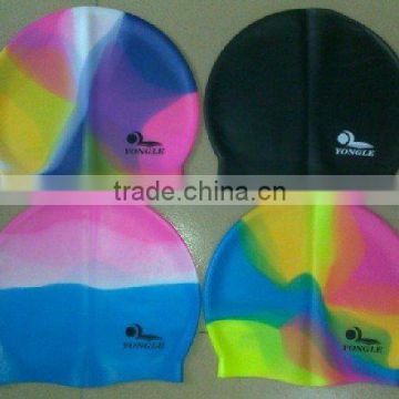 Colorful silicone swimming cap