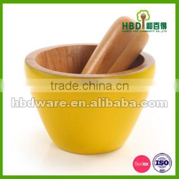 High quality bamboo mortar and pestle set wholesale