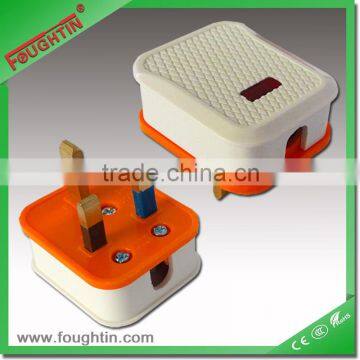 13a plug with neon white and orange color plug socket