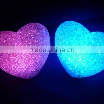 LED night light, l2cm crystal heart night light