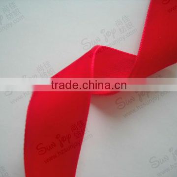 Woven edge red velvet ribbon wholesale