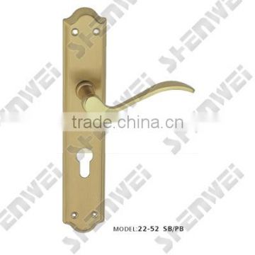 22-52 SB/PB brass door handle on plate