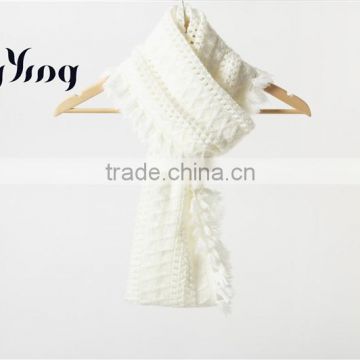 White color wearing with fringe girls scarves