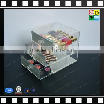 2016 Crystal Knobs Countertop 3 Drawers Acrylic Makeup Organizer Box with Top Lid