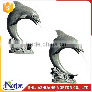 Grey bronze dolphin water fountain used for decoration NTBF-001LI