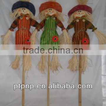 Straw havest outdoor scarecrow