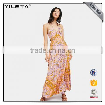OEM & ODM offer chinese stylish spaghetti strap maxi summer dresses for young women,dresses maxi women summer boho sexy ladies