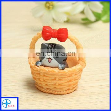 cute basket cat -resin handcraft decoration