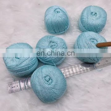 Large stock of bulk dyed mercerized cotton with crochet thread cotton edge yarn hand-knitted No. 3 lace yarn for sale