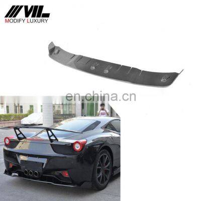 Carbon Fiber Rear Bumper Diffuser for Ferrari 458 Italia 11-13