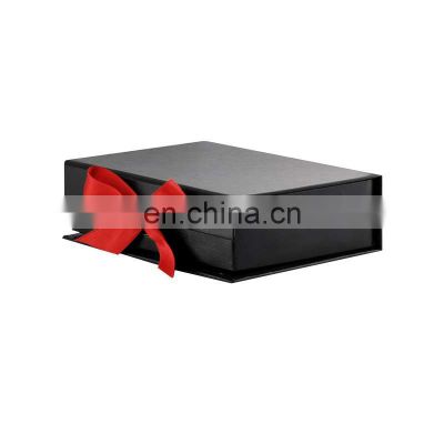 Wholesale custom rectangle black A6 size folding gift box packaging