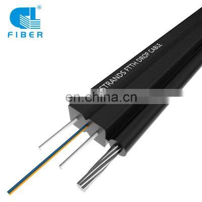 8 core round fiber drop cable for ftth g657a1 type 2 core fiber optic cable ftth outdoor ftth cable