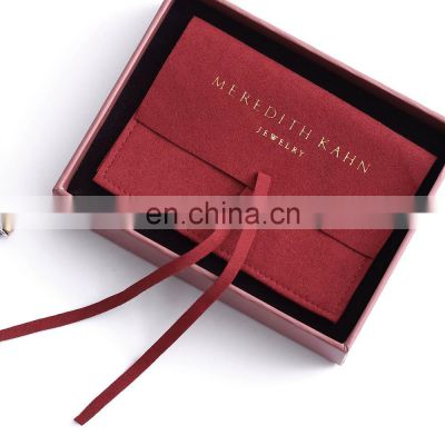 PandaSew 12*10cm custom logo gold deboss print microfiber envelope jewelry pouch