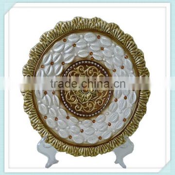 polyresin vintage seashell design decorative plate for home decor
