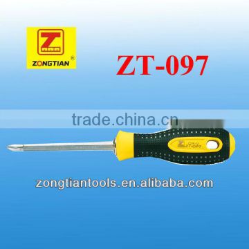 good quality black and yellow plastic handle two head screwdriver (flat or phillips)