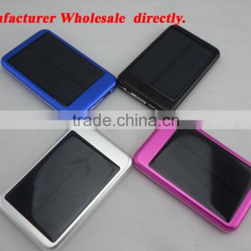Factory Wholesale Ultra Slim Metal Solar Charger Solar Power Bank 6000mAh For Mobile Phone