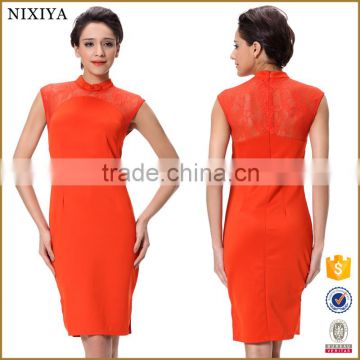 Orange Color Tube Top Beautiful Lady One-piece Dress Wholesale China