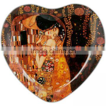 CARMANI Glass Plate 18x19cm The Kiss design Gustav Klimt