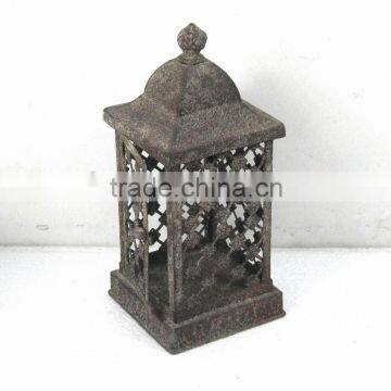 090230MC-square engraved metal candle lantern