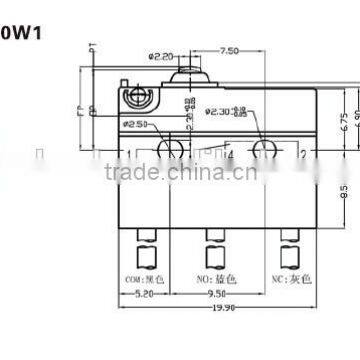 G9 sealed subminiature micro switch IP67 0.1A