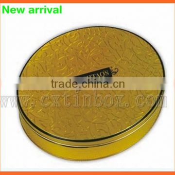 2015 newest hot selling Oval tin box for cookie