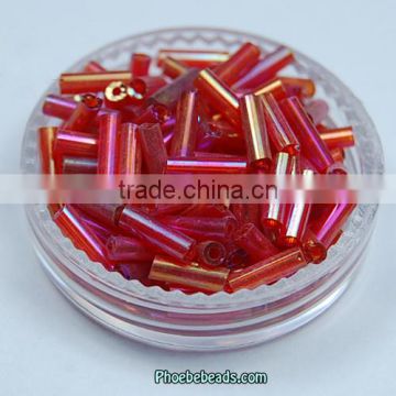 Wholesale Hot Sale Garment Accessories Red Round Tube Seed Beads In Bulk GSB-4RB06