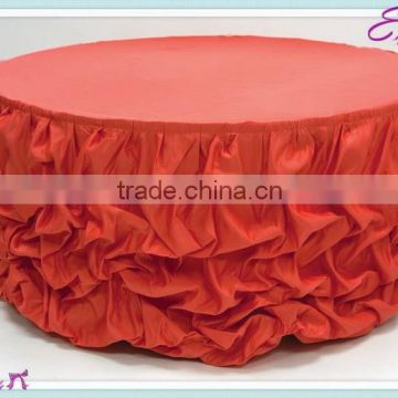 YHK#67 ruffled table skirt - polyester banquet wedding wholesale chair cover sash table cloth skirt linen                        
                                                Quality Choice