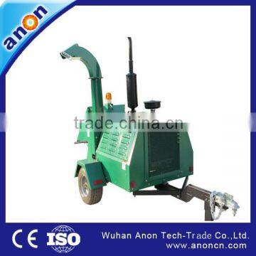 ANON Diesel Engine small wood chipper with hydraulic self feeding system