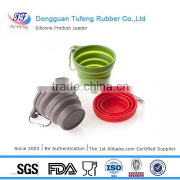 Dong Guan food grade folding silicone cup with lid