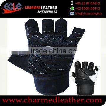 Weight Lifting Gloves with Premium Leather Palm and Adjustable Wrist Support. Ideal for Cross fit, Gym, Fitness and your daily