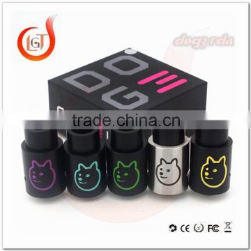 Electronic rda cigarette vaporizer dog3 rda vape clone colorful 304 stainless stell dripper tip dog v3 rda www.x china supplier