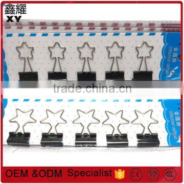 stationery and office supplies customer logo metal star shape binder clips