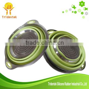 Wholesale high quality stainless steel silicone colander