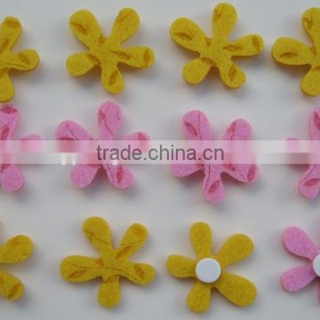 Five petals flower felt crafts fridge magnet lovely sticker for handmade decoration