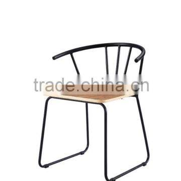 ash wood seat with powder coated legs dining chair, new design dining chair DC9028